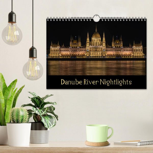 Produktbild: Danube River Nightlights (Wall Calendar 2026 DIN A4 landscape), CALVENDO 12 Month Wall Calendar
