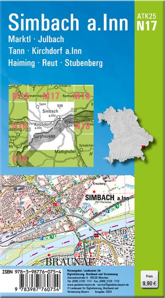 Produktbild: ATK25-N17 Simbach a.Inn (Amtliche Topographische Karte 1:25000)