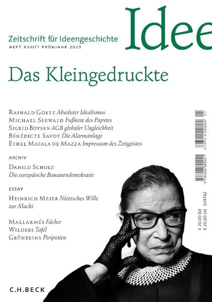 Produktbild: Zeitschrift f&uuml;r Ideengeschichte Heft XVII/1 Fr&uuml;hjahr 2023