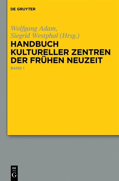 Produktbild: Handbuch kultureller Zentren der Fr&uuml;hen Neuzeit