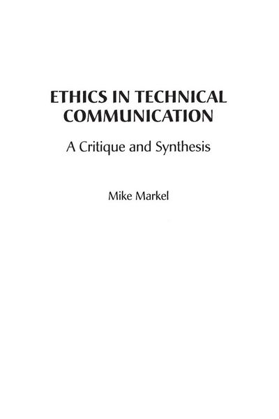 Produktbild: Ethics in Technical Communication