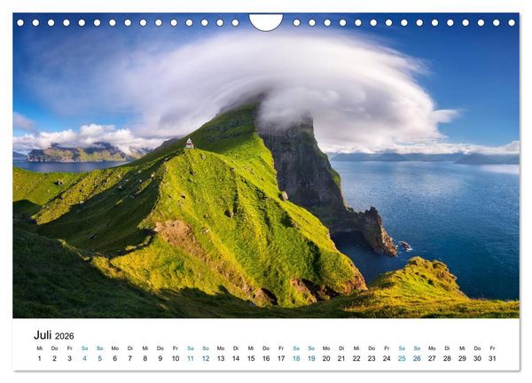 Produktbild: F&auml;r&ouml;er - Archipel im Nordmeer (Wandkalender 2026 DIN A4 quer), CALVENDO Monatskalender