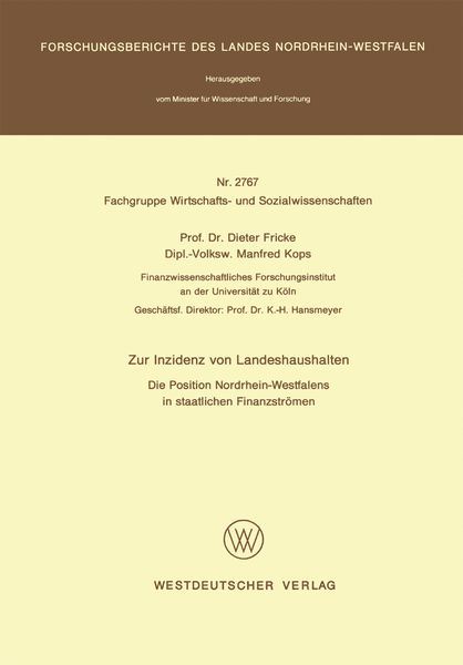Produktbild: Zur Inzidenz von Landeshaushalten