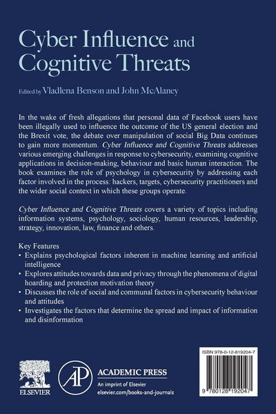 Produktbild: Cyber Influence and Cognitive Threats