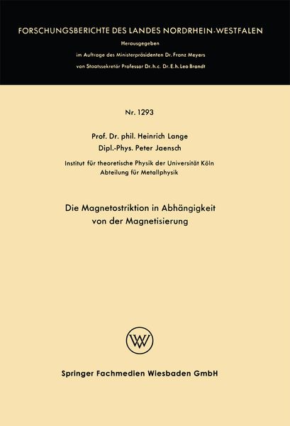Produktbild: Die Magnetostriktion in Abh&auml;ngigkeit von der Magnetisierung