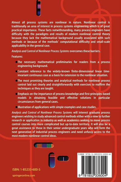 Produktbild: Analysis and Control of Nonlinear Process Systems