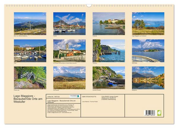 Produktbild: Lago Maggiore - Bezaubernde Orte am Westufer (Wandkalender 2026 DIN A2 quer), CALVENDO Monatskalender