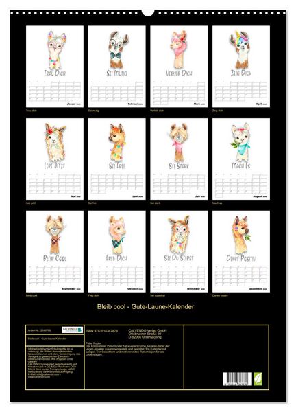 Produktbild: Bleib cool - Gute-Laune-Kalender (Wandkalender 2026 DIN A2 hoch), CALVENDO Monatskalender