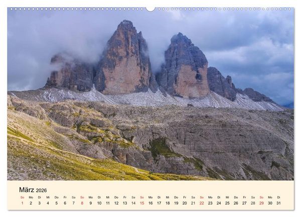 Produktbild: Sextner Dolomiten (hochwertiger Premium Wandkalender 2026 DIN A2 quer), Kunstdruck in Hochglanz