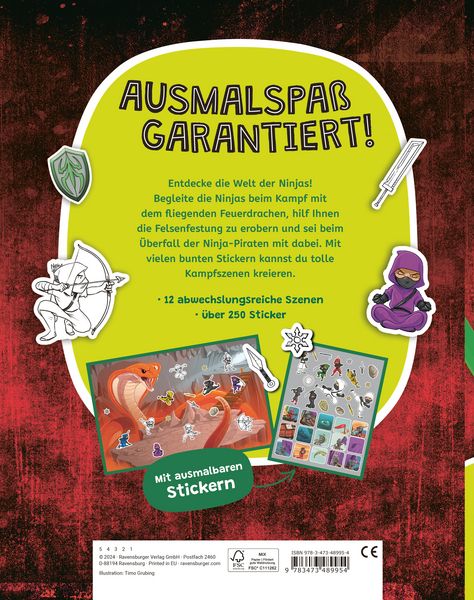 Produktbild: Mein Ausmalstickerbuch - Ninjas