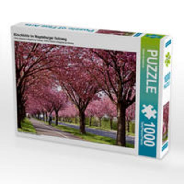 CALVENDO Puzzle Kirschblüte im Magdeburger Holzweg | 1000 Teile Lege-Größe 64x48cm Foto-Puzzle für glückliche Stunden