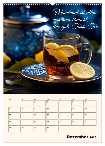Produktbild: Du, mein geliebter Tee (Wandkalender 2026 DIN A2 hoch), CALVENDO Monatskalender