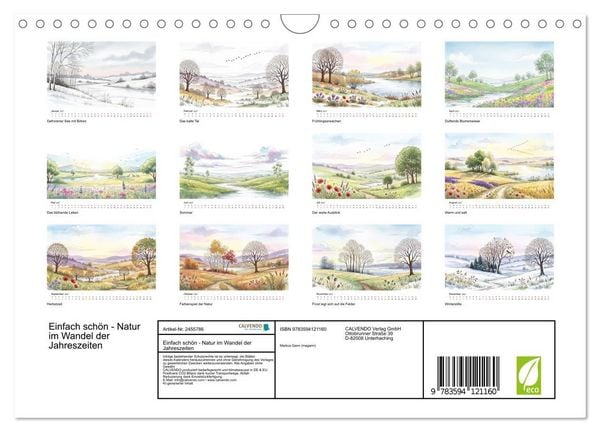 Produktbild: Einfach sch&ouml;n - Natur im Wandel der Jahreszeiten (Wandkalender 2027 DIN A4 quer), CALVENDO Monatskalender