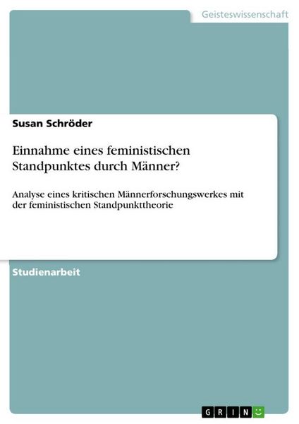 Produktbild: Einnahme eines feministischen Standpunktes durch M&auml;nner?