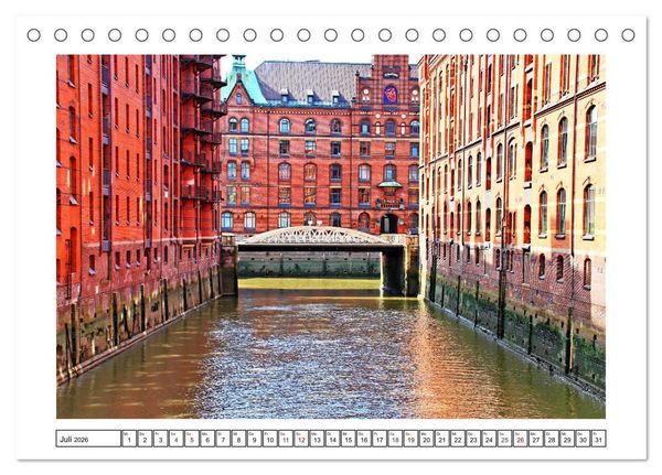 Produktbild: Hamburg sehen, f&uuml;hlen und lieben (Tischkalender 2026 DIN A5 quer), CALVENDO Monatskalender