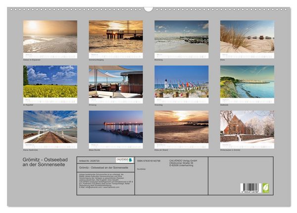 Produktbild: Gr&ouml;mitz - Ostseebad an der Sonnenseite (Wandkalender 2026 DIN A2 quer), CALVENDO Monatskalender