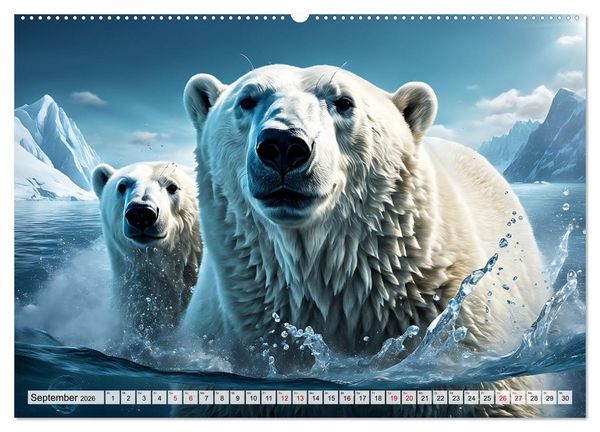 Produktbild: Im magischen Land der Eisb&auml;ren (hochwertiger Premium Wandkalender 2026 DIN A2 quer), Kunstdruck in Hochglanz