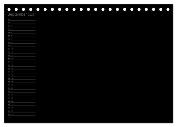 Produktbild: Bastel-Geburtstagskalender schwarz / Geburtstagskalender (Tischkalender 2026 DIN A5 quer), CALVENDO Monatskalender