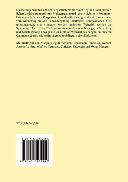 Produktbild: Sangspruchtradition