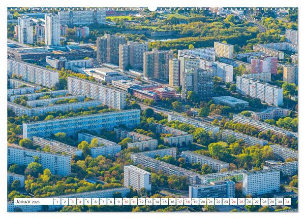 Produktbild: Halle an der Saale von oben (Wandkalender 2026 DIN A2 quer), CALVENDO Monatskalender