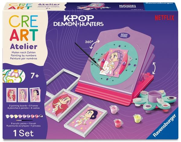 Produktbild: CreArt, Malen nach Zahlen Kinder KPop Demon Hunters - Atelier Rumi, Mira & Zoey
