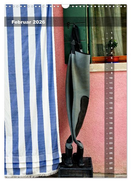 Produktbild: L'isola di Burano - Ein Spaziergang &uuml;ber die farbenfrohe Insel (Wandkalender 2026 DIN A3 hoch), CALVENDO Monatskalender