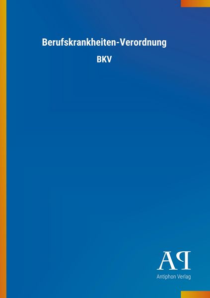 Produktbild: Berufskrankheiten-Verordnung