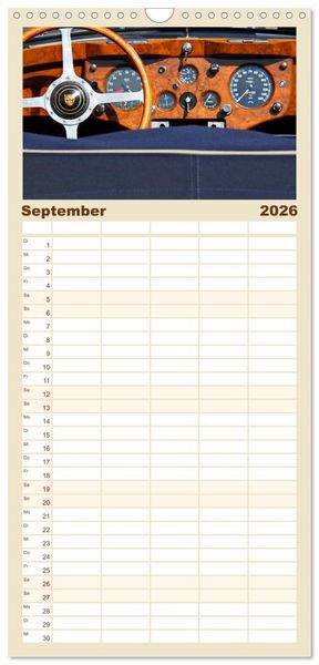 Produktbild: Familienplaner 2026 - Klassische Armaturenbretter mit 5 Spalten (Wandkalender, 21 x 45 cm) CALVENDO