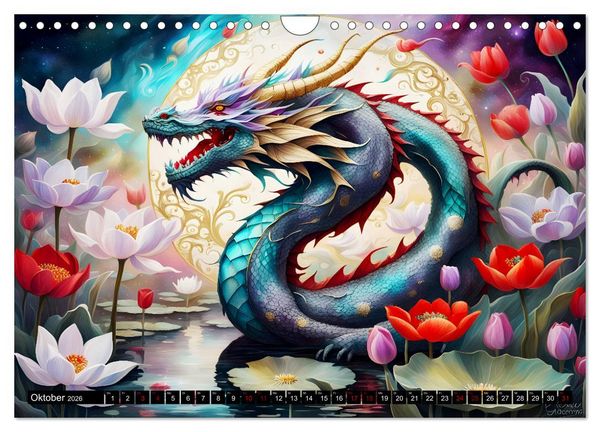 Produktbild: Drachen - Mystische Wesen (Wandkalender 2026 DIN A4 quer), CALVENDO Monatskalender
