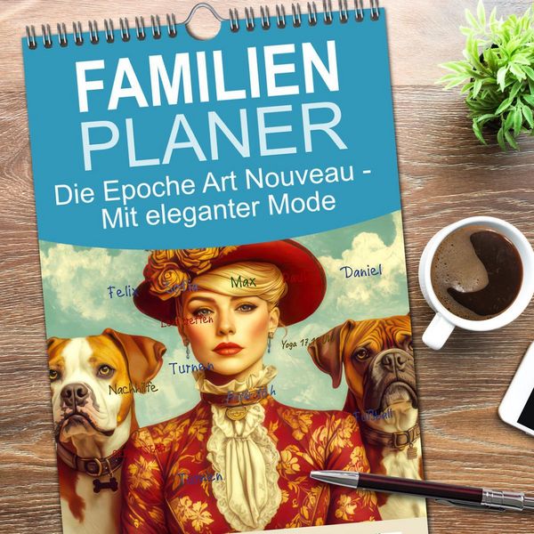 Produktbild: Familienplaner 2026 - Die Epoche Art Nouveau - Mit eleganter Mode mit 5 Spalten (Wandkalender, 21 x 45 cm) CALVENDO
