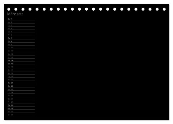 Produktbild: Bastel-Geburtstagskalender schwarz / Geburtstagskalender (Tischkalender 2026 DIN A5 quer), CALVENDO Monatskalender
