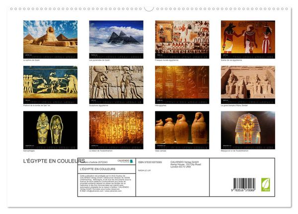 Produktbild: L'&Eacute;GYPTE EN COULEURS (Calendrier mural 2026 DIN A2 vertical) calendrier de bureau