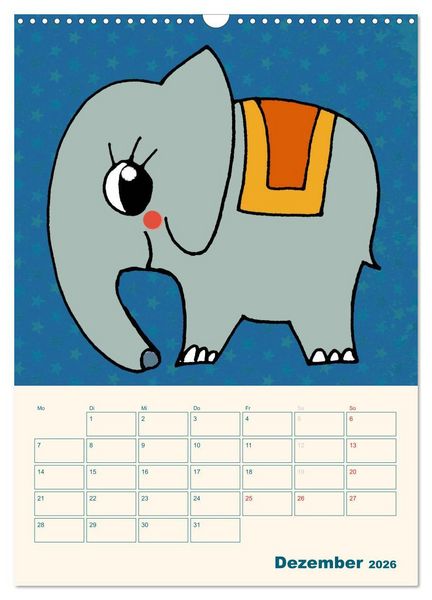 Produktbild: Kindliche Motive von Little Miss Arty - Illustrationen! (Wandkalender 2026 DIN A3 hoch), CALVENDO Monatskalender