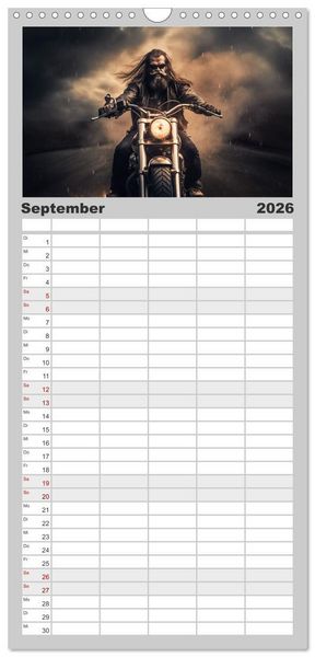 Produktbild: Familienplaner 2026 - Ride to Valhalla mit 5 Spalten (Wandkalender, 21 x 45 cm) CALVENDO