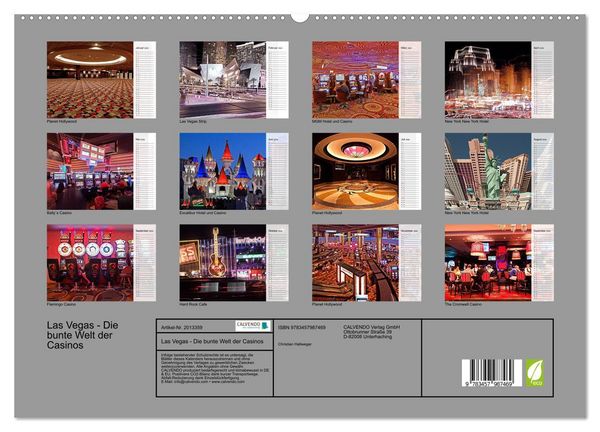 Produktbild: Las Vegas - Die bunte Welt der Casinos (hochwertiger Premium Wandkalender 2026 DIN A2 quer), Kunstdruck in Hochglanz