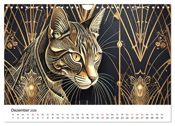 Produktbild: Kunst Katzen (Wandkalender 2026 DIN A4 quer), CALVENDO Monatskalender