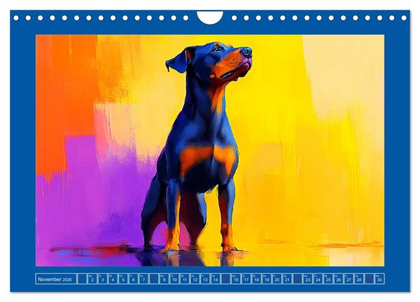 Produktbild: Kraftvolle Partner. Hunde in k&uuml;nstlerischer &Ouml;loptik (Wandkalender 2026 DIN A4 quer), CALVENDO Monatskalender