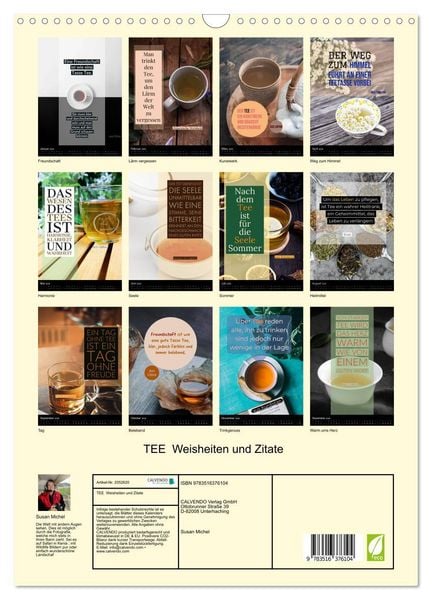 Produktbild: TEE Weisheiten und Zitate (Wandkalender 2026 DIN A3 hoch), CALVENDO Monatskalender