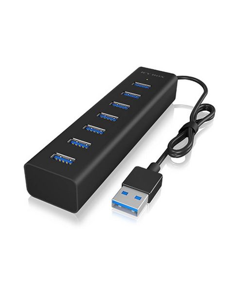 Produktbild: ICY BOX IB-HUB1700-U3 USB-Hub 7 Port USB-A USB 3.0 5 GBit/s Schwarz IB-HUB1700-U3