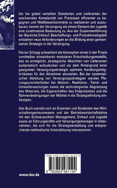 Produktbild: Versorgungsstrategien in der Logistik