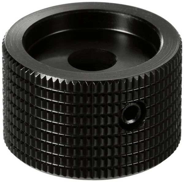 Produktbild: TRU COMPONENTS TC-11613808 Drehknopf mit Knopfmarkierung Schwarz (&Oslash; x H) 25 mm x 16 mm Aluminium 1 St.