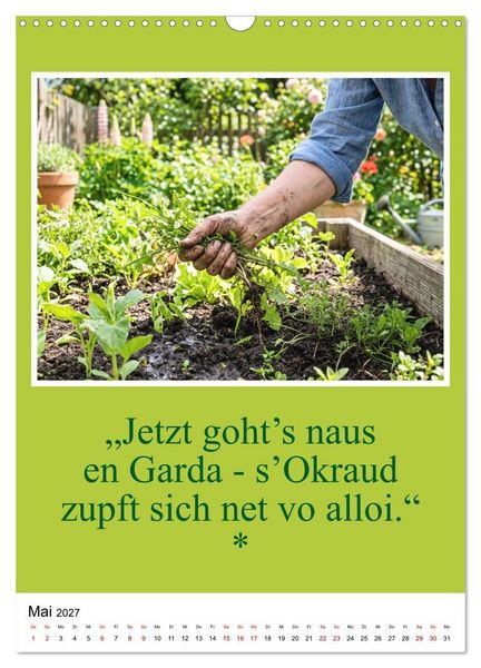 Produktbild: Schw&auml;bische Mundart - A Brezl ohne Salz isch wie a Dag ohne Bruddla (Wandkalender 2027 DIN A3 hoch), CALVENDO Monatskalender