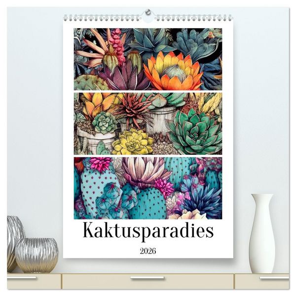 Produktbild: Kaktusparadies (hochwertiger Premium Wandkalender 2026 DIN A2 hoch), Kunstdruck in Hochglanz