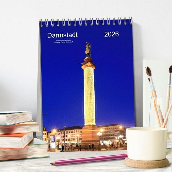 Produktbild: Darmstadt 2026 Bilder vom Frankfurter Taxifahrer Petrus Bodenstaff (Tischkalender 2026 DIN A5 hoch), CALVENDO Monatskalender