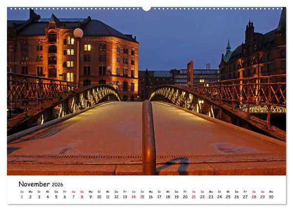 Produktbild: Hamburg schl&auml;ft nie (Wandkalender 2026 DIN A2 quer), CALVENDO Monatskalender