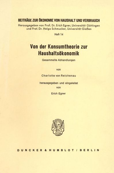 Produktbild: Von der Konsumtheorie zur Haushalts&ouml;konomik.