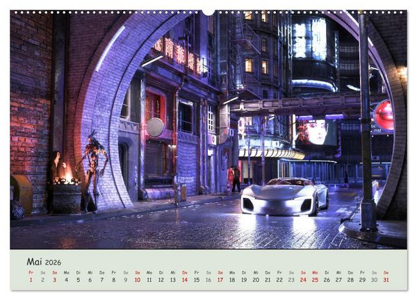 Produktbild: Science Fiction Cyberpunk (hochwertiger Premium Wandkalender 2026 DIN A2 quer), Kunstdruck in Hochglanz
