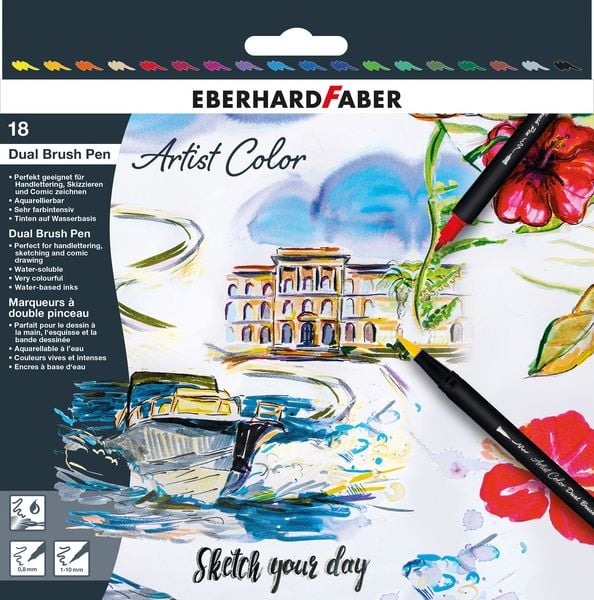 Produktbild: EBERHARD FABER Marker Artist Color Sketch mehrfarbig 18 Teile 18fach sortiert Blister