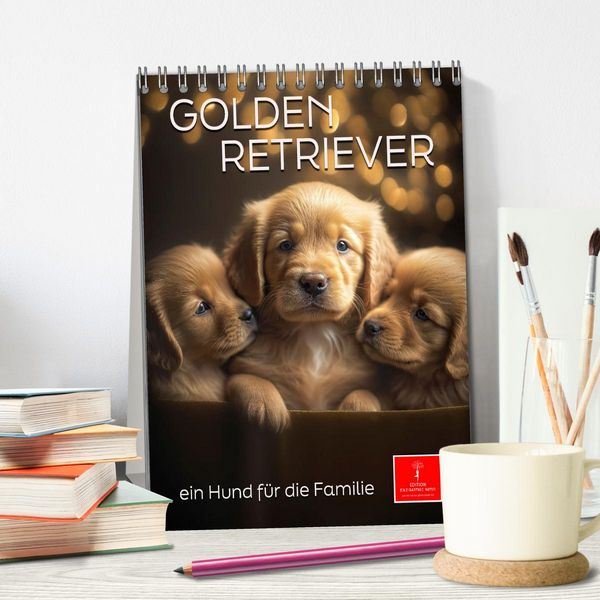 Produktbild: Golden Retriever - ein Hund f&uuml;r die Familie (Tischkalender 2026 DIN A5 hoch), CALVENDO Monatskalender