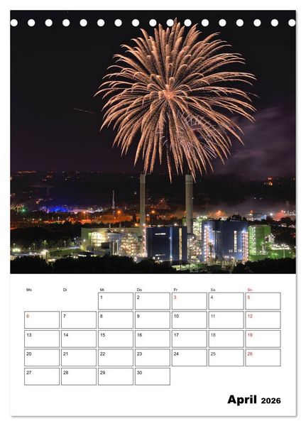 Produktbild: Feuerwerke Terminplaner (Tischkalender 2026 DIN A5 hoch), CALVENDO Monatskalender